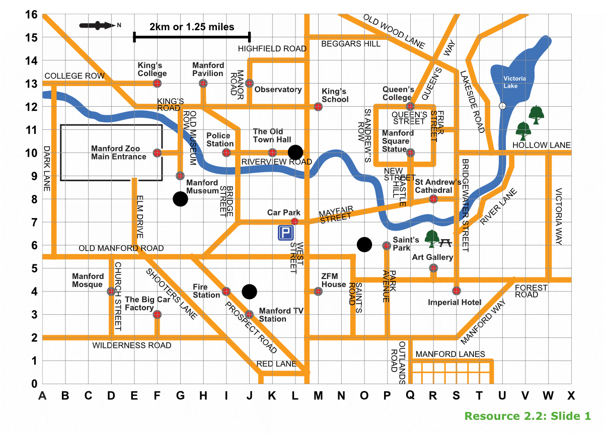 Tourist map of Manford City